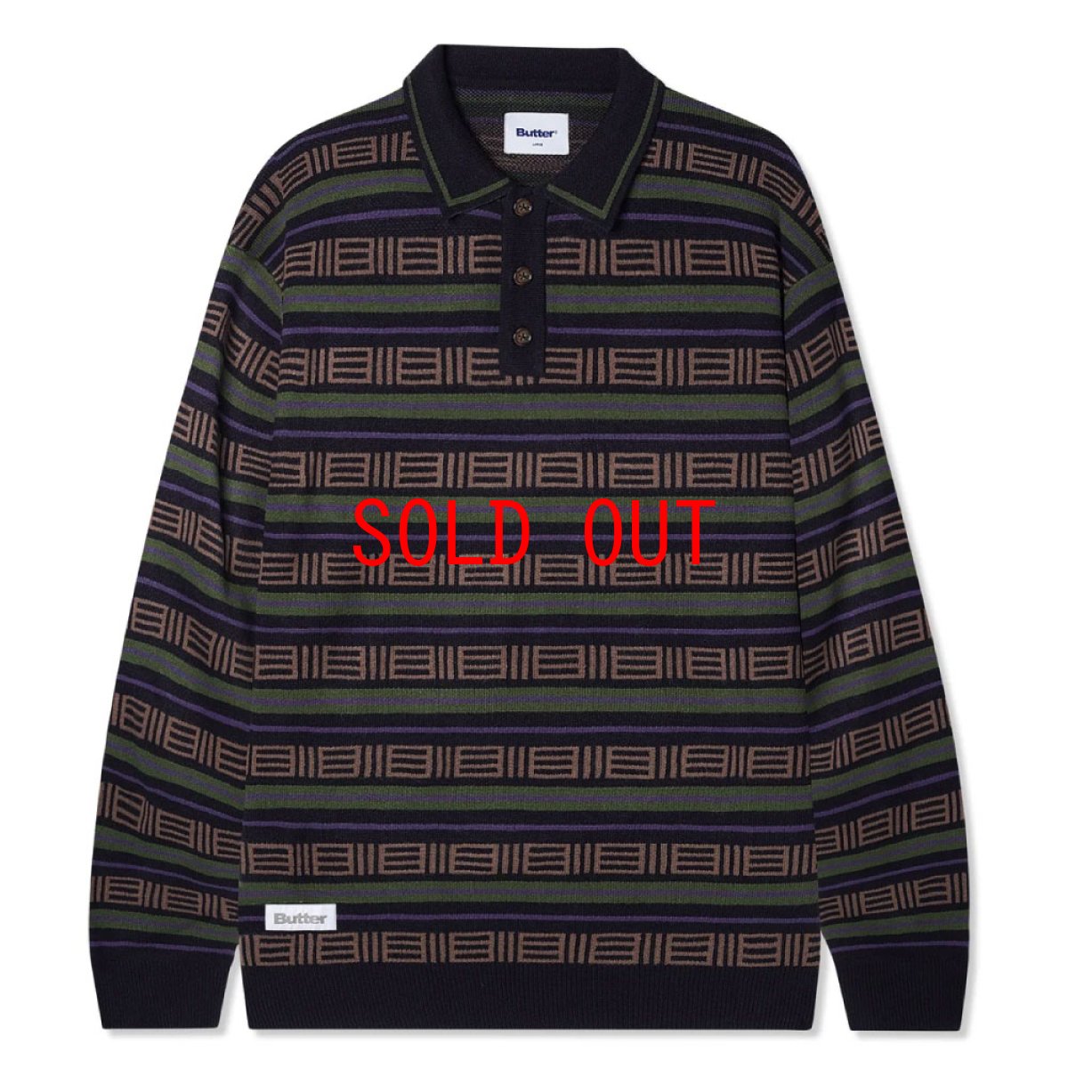 画像1: Windsor Knitted Sweater  -Navy ニット ポロ セーター (1)