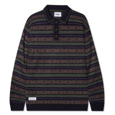 画像1: Windsor Knitted Sweater  -Navy ニット ポロ セーター (1)