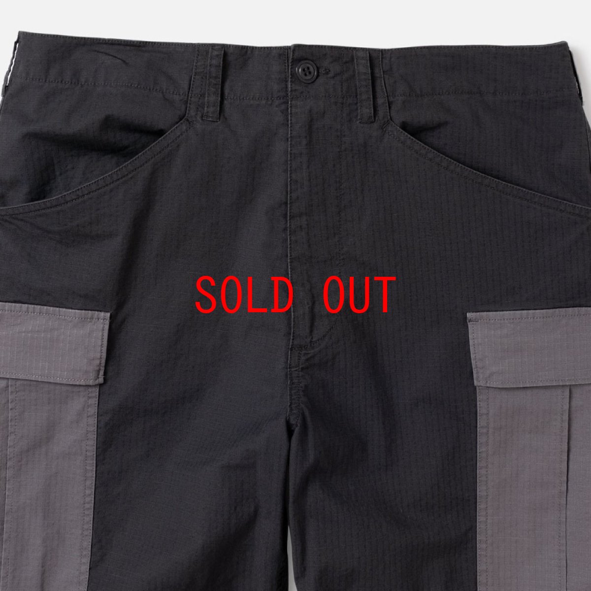 画像9: Switched Combat Cargo Pants Gray 切替 リップストップ カーゴ パンツ (9)