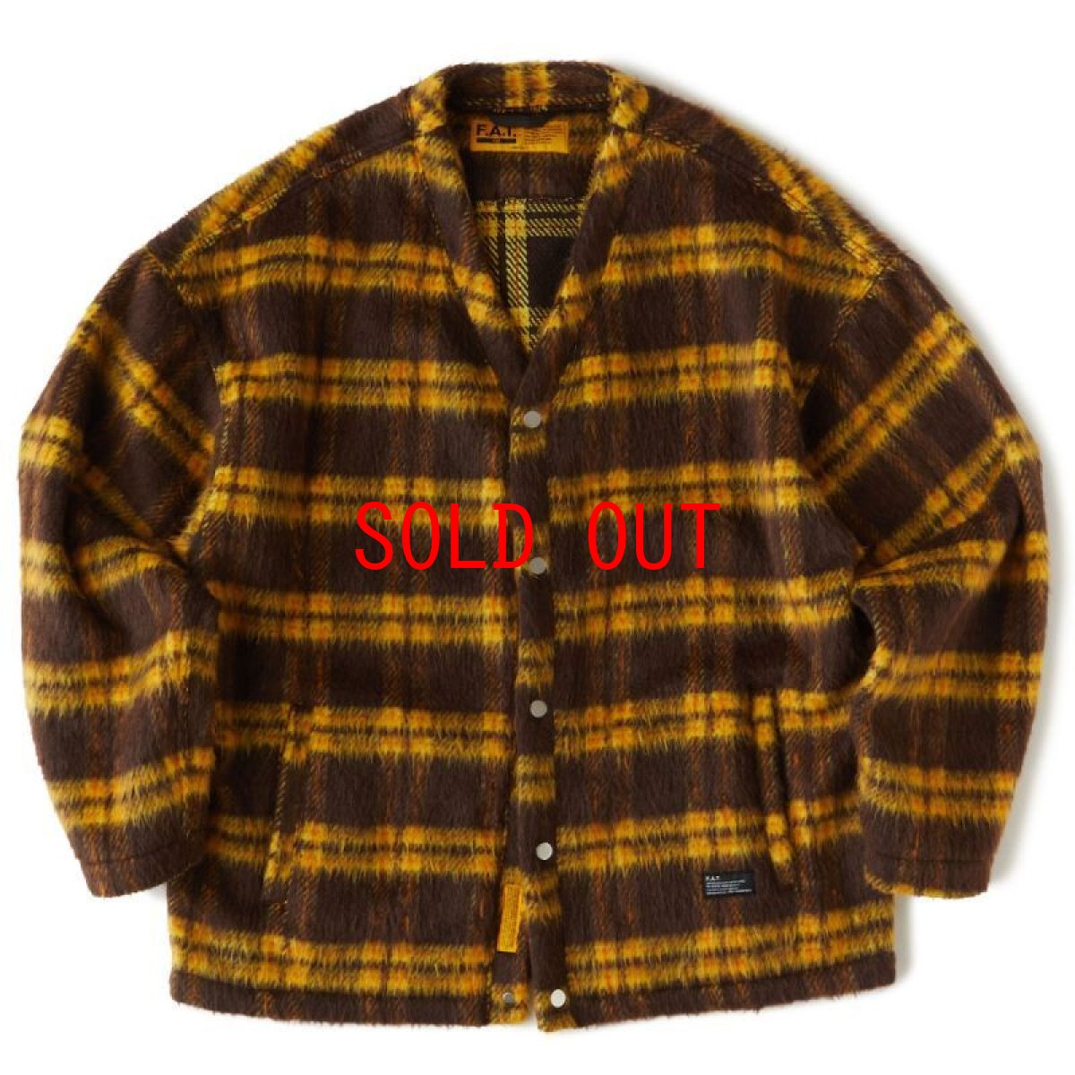 画像2: SHAGYGAN Mohair check Snap Cardigan モヘア チェック スナップ カーディガン (2)