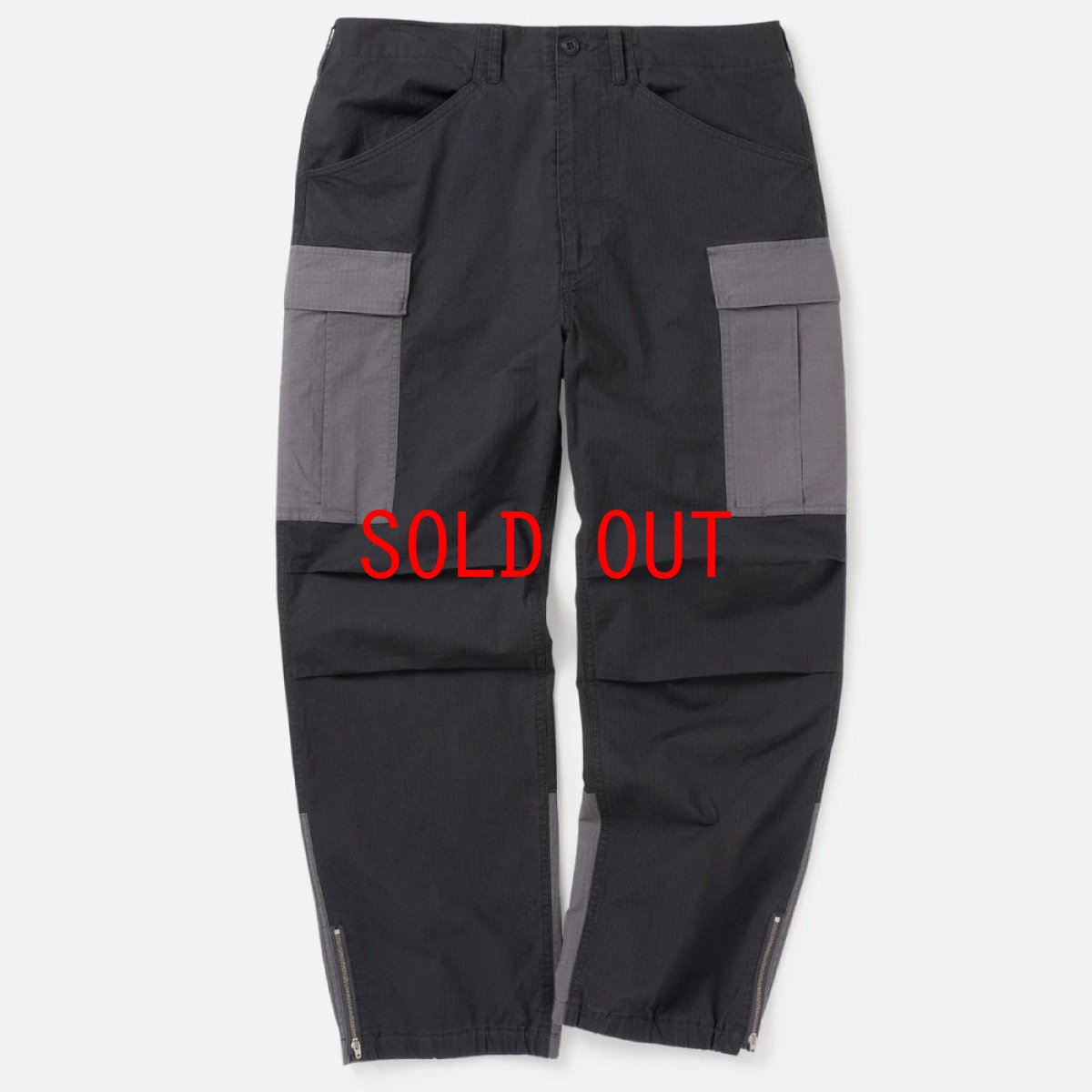画像2: Switched Combat Cargo Pants Gray 切替 リップストップ カーゴ パンツ (2)