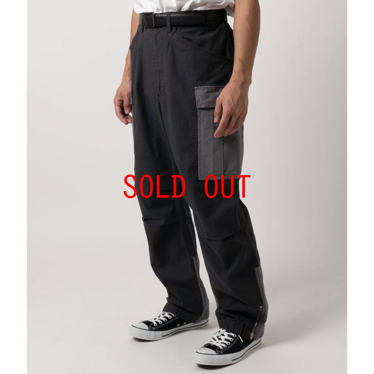 画像12: Switched Combat Cargo Pants Gray 切替 リップストップ カーゴ パンツ (12)
