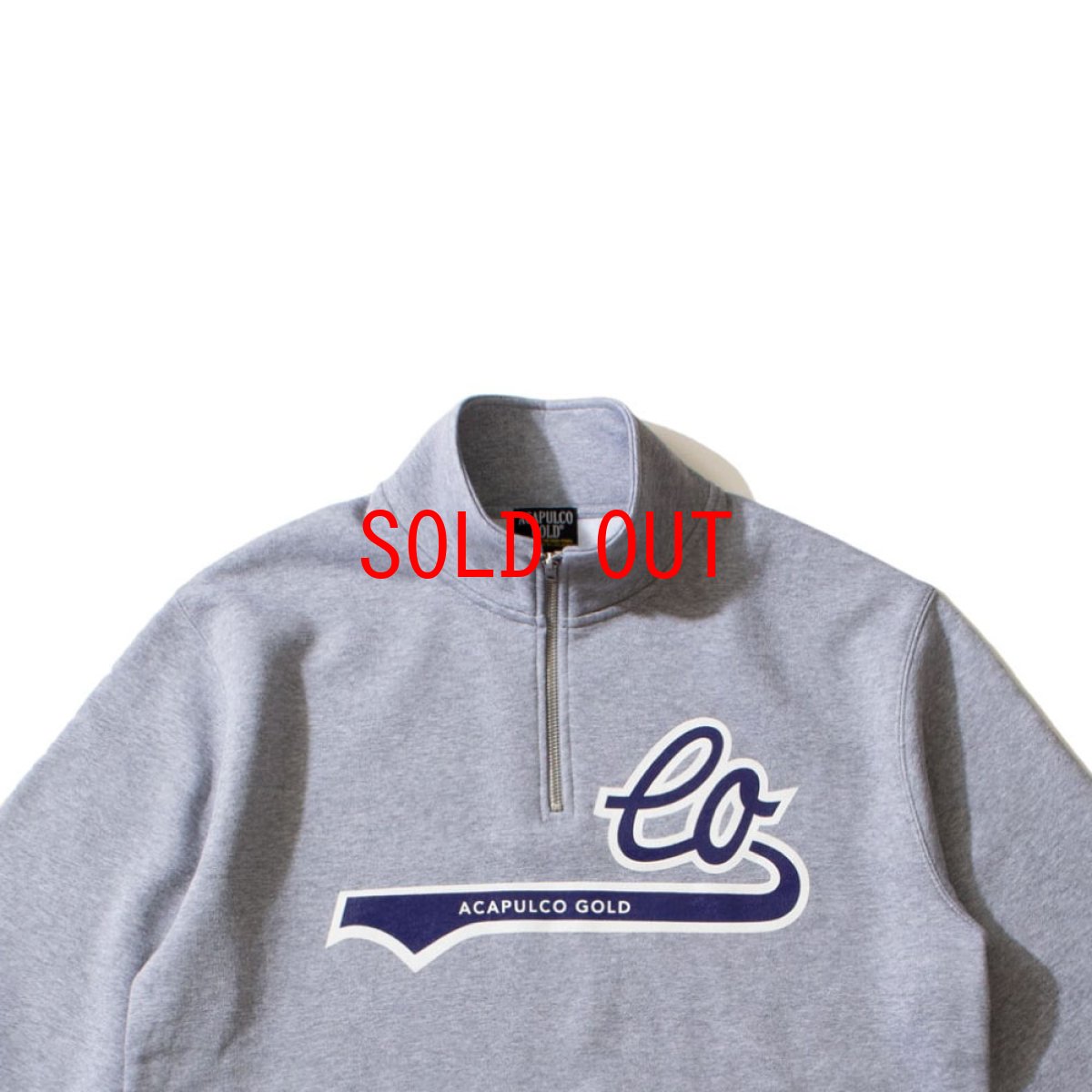 画像2: LO Half Zip Sweatshirts GRY ハーフジップ スウェット (2)