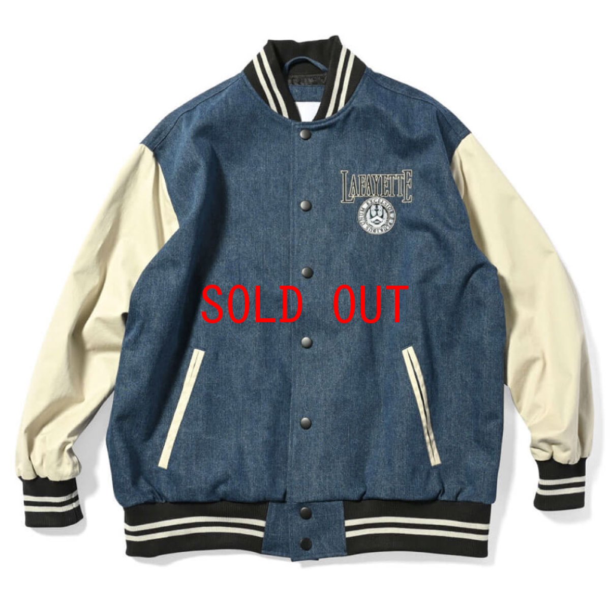 画像2: Coat Of Arms Varsity Jacket Wash Denim スタジアム ジャケット スタジャン (2)