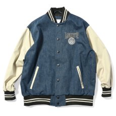 画像2: Coat Of Arms Varsity Jacket Wash Denim スタジアム ジャケット スタジャン (2)