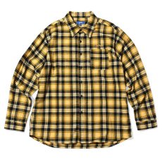 画像1: Script Logo Plaid Flannel L/S Shirts YLW タータン フランネル チェック 長袖 シャツ (1)