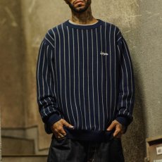 画像1: Pinstripe Cotton Sweater ピンストライプ コットン セーター ニット (1)