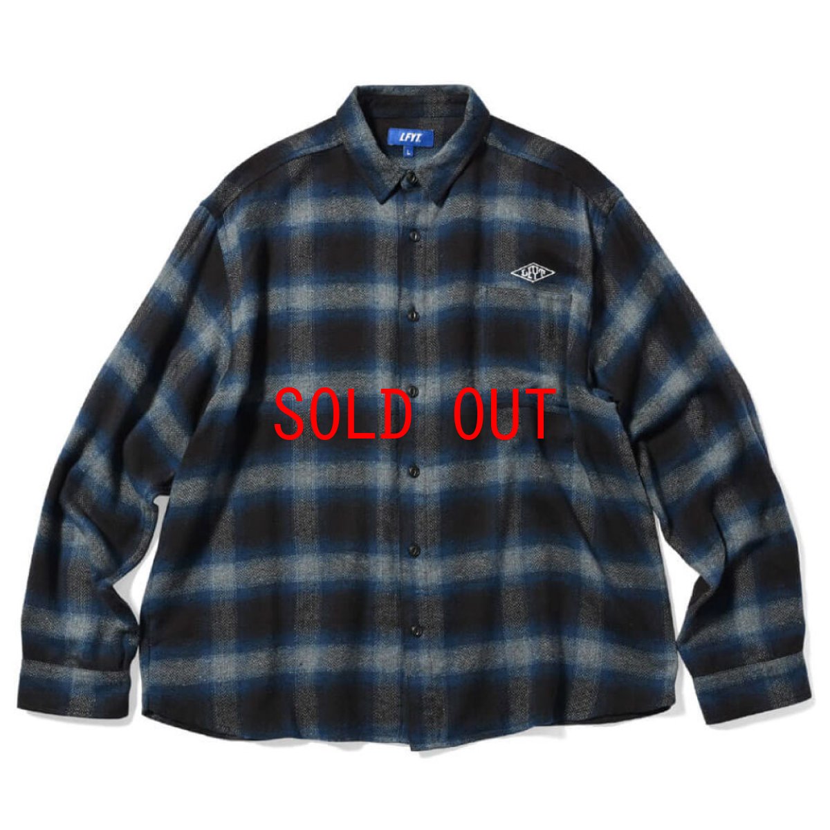 画像1: Classic Ombre Plaid L/S Shirts NVY クラシック オンブレ チェック 長袖 シャツ (1)