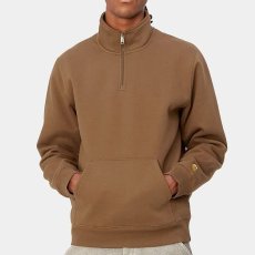 画像4: Chase Half Zip Neck Sweatshirt Tamarind Brown ハーフ ジップ ロゴ スウェット シャツ (4)