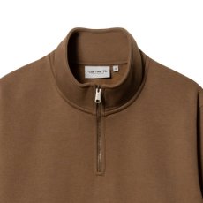 画像6: Chase Half Zip Neck Sweatshirt Tamarind Brown ハーフ ジップ ロゴ スウェット シャツ (6)