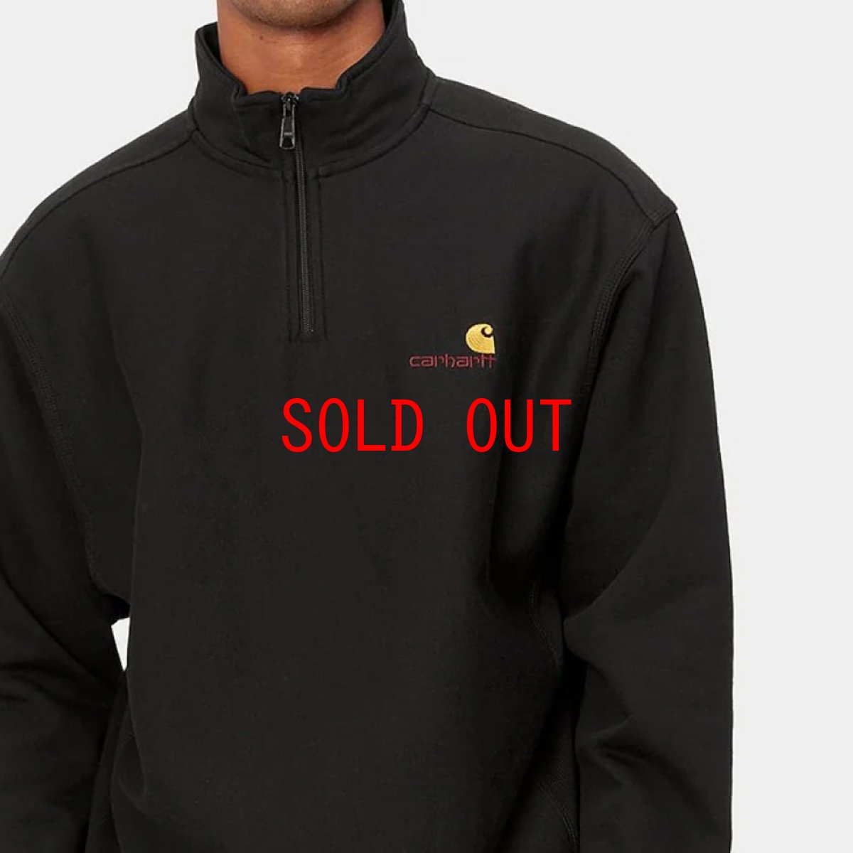 画像4: Half Zip American Script Sweatshirt Black ハーフ ジップ アメリカン スクリプト スウェット シャツ (4)