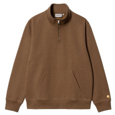 画像2: Chase Half Zip Neck Sweatshirt Tamarind Brown ハーフ ジップ ロゴ スウェット シャツ (2)