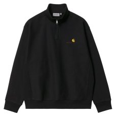 画像2: Half Zip American Script Sweatshirt Black ハーフ ジップ アメリカン スクリプト スウェット シャツ (2)