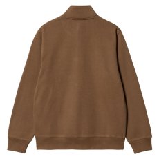 画像3: Chase Half Zip Neck Sweatshirt Tamarind Brown ハーフ ジップ ロゴ スウェット シャツ (3)