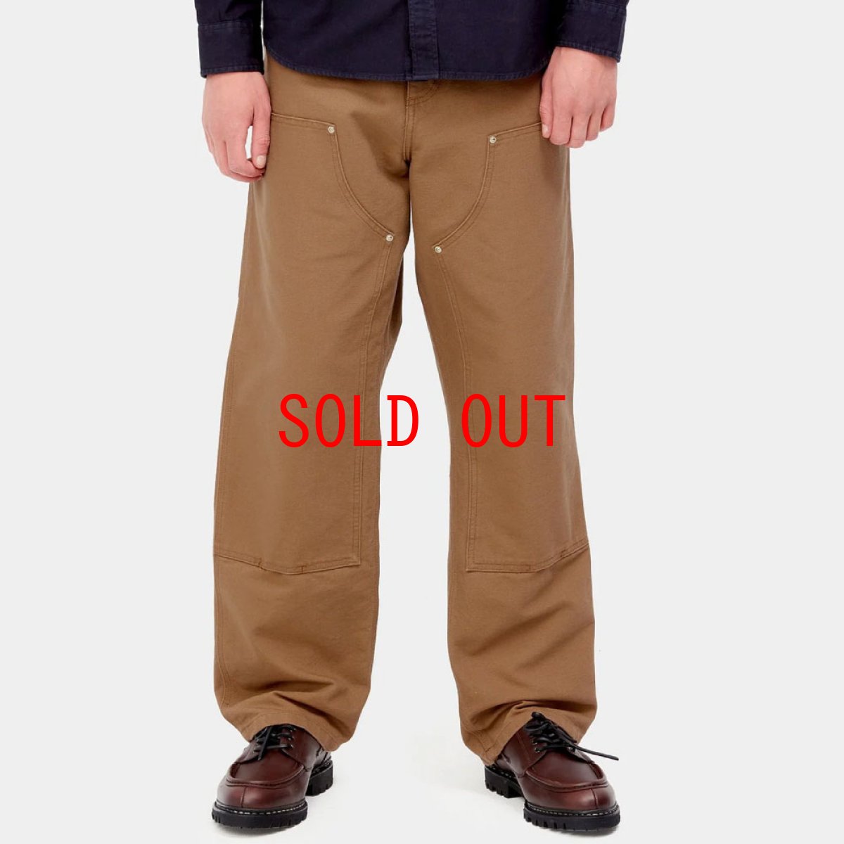 画像1: Double Knee Pants Hamilton Brown rinsed ダブルニー パンツ (1)