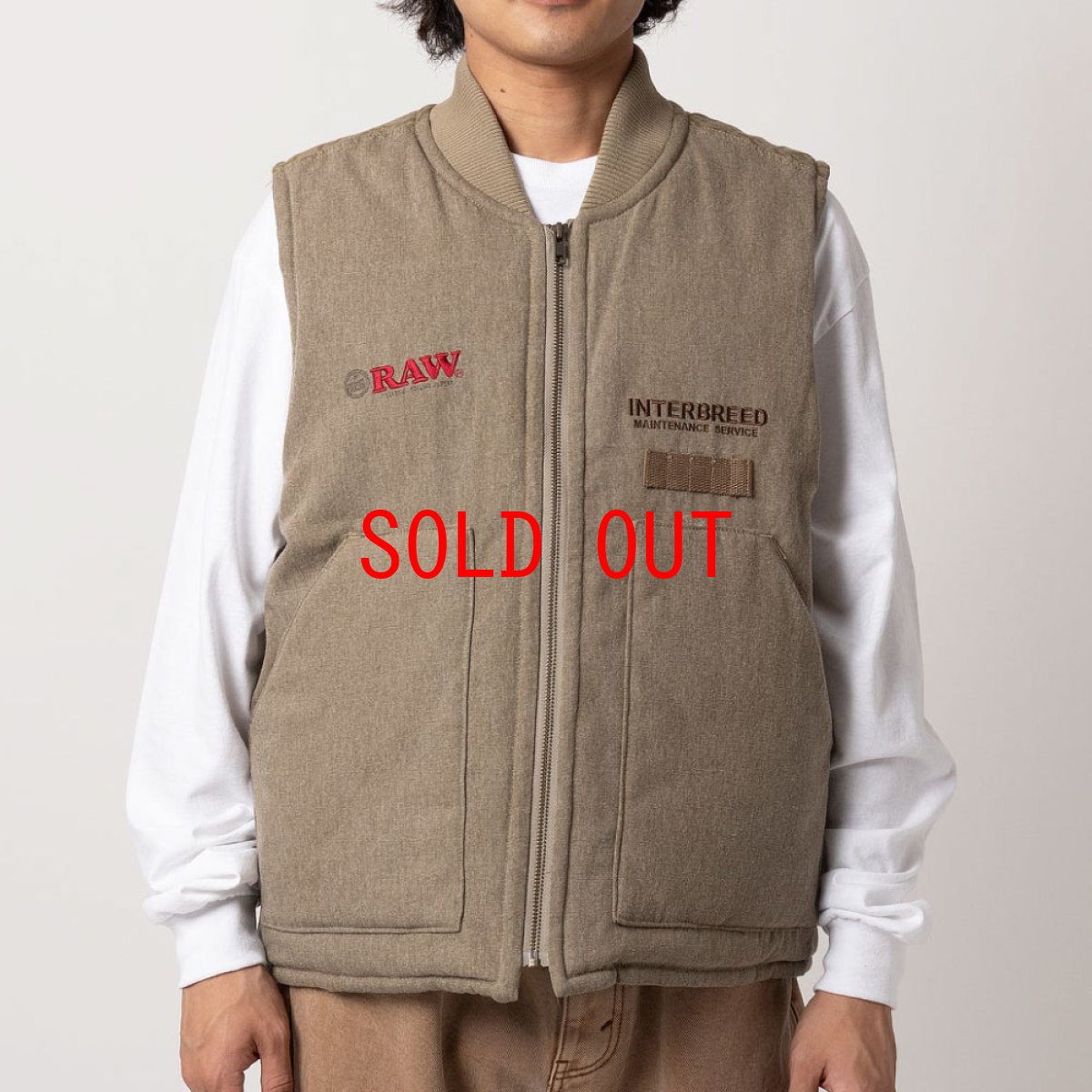画像6: x Raw Factory Vest Natural ダック コットン ワーク ベスト (6)
