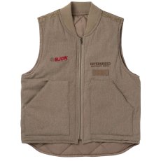 画像2: x Raw Factory Vest Natural ダック コットン ワーク ベスト (2)