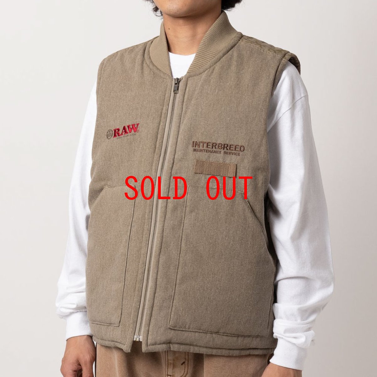 画像10: x Raw Factory Vest Natural ダック コットン ワーク ベスト (10)