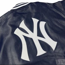 画像6: X MLB Official New York PU Leather Stadium Jacket ニューヨーク レザー スタジアム ジャケット 公式 (6)