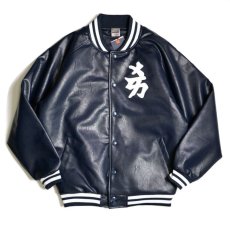 画像2: X MLB Official New York PU Leather Stadium Jacket ニューヨーク レザー スタジアム ジャケット 公式 (2)