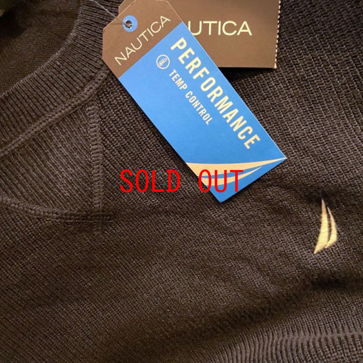 画像6: One Point Solid Crew Neck Knit Sweater NVY ワンポイント クルーネック コットン ニット セーター (6)