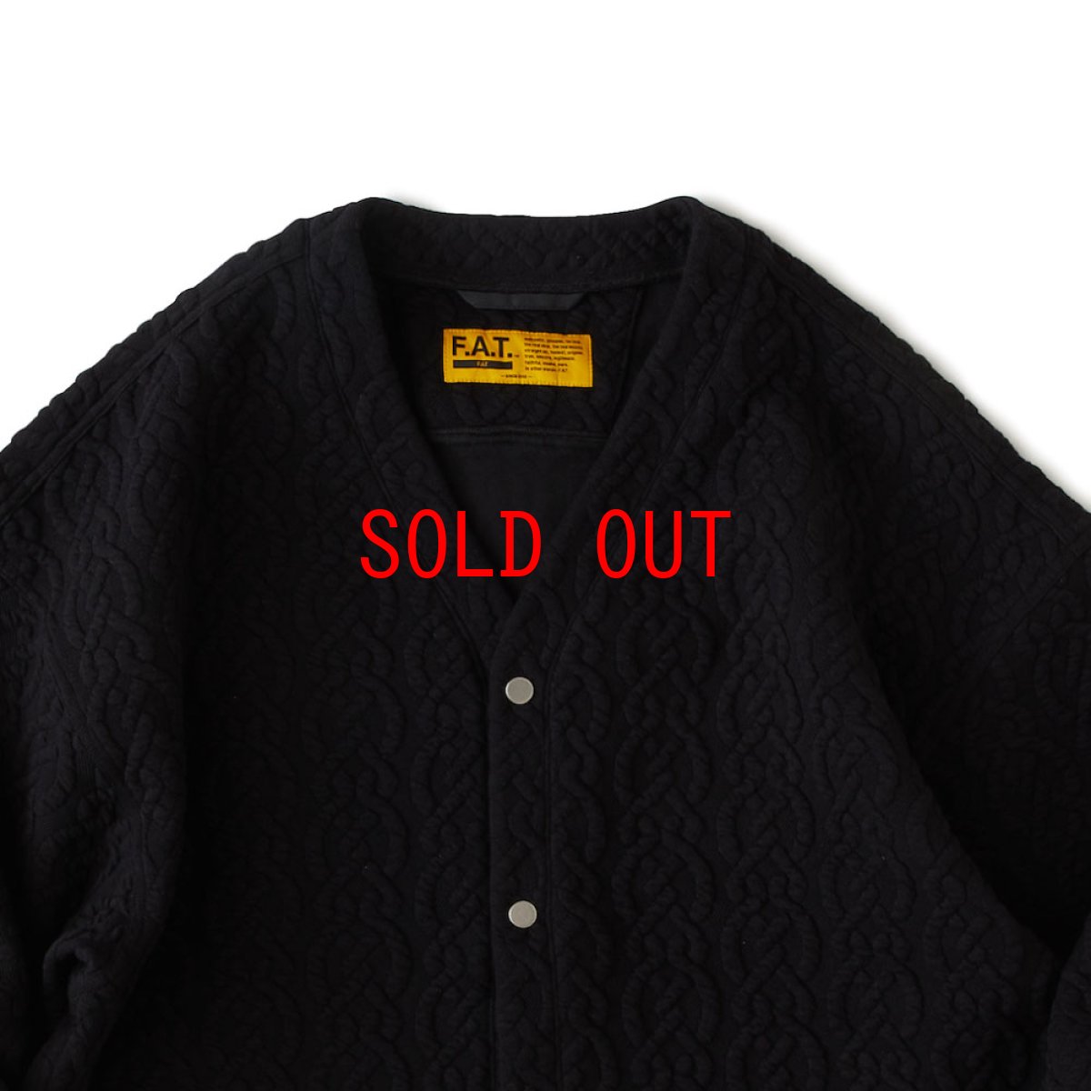 画像3: Cabgan Cable Knit Cardigan BLK ケーブル ニット カーディガン (3)