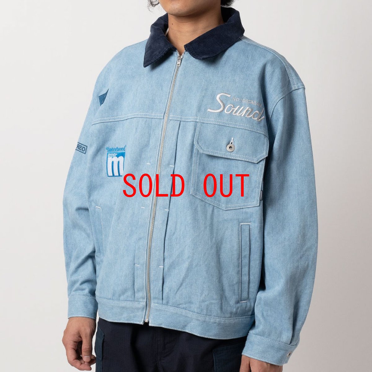 画像7: x Manhattan Records Blue Jacket マンハッタン レコード ブルー デニム ジャケット (7)