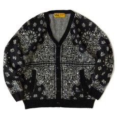 画像2: Gandana Bandana Knit Cardigan BLK バンダナ ニット カーディガン (2)