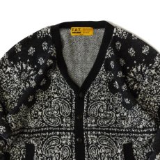 画像4: Gandana Bandana Knit Cardigan BLK バンダナ ニット カーディガン (4)