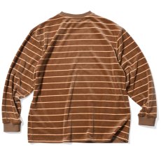 画像2: Multi Striped Velour L/S Tee 長袖 ベロア Tシャツ (2)