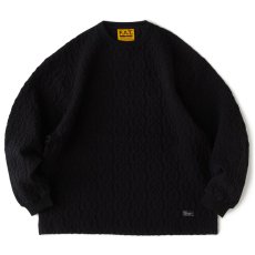 画像2: Cabler Cable Knit Crewneck Cut&Saw BLK ケーブル ニット クルーネック カットソー (2)