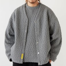 画像1: Cabgan Cable Knit Cardigan GRY ケーブル ニット カーディガン (1)