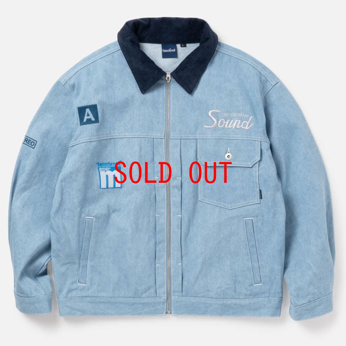 画像2: x Manhattan Records Blue Jacket マンハッタン レコード ブルー デニム ジャケット (2)