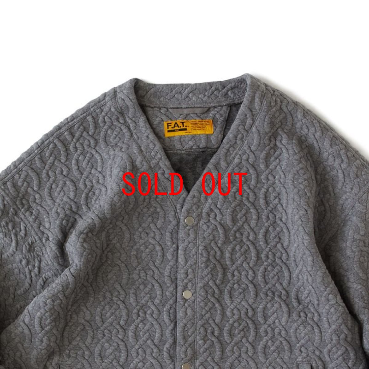 画像4: Cabgan Cable Knit Cardigan GRY ケーブル ニット カーディガン (4)