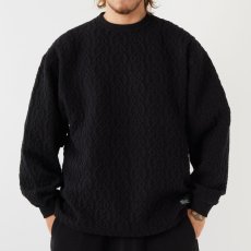 画像1: Cabler Cable Knit Crewneck Cut&Saw BLK ケーブル ニット クルーネック カットソー (1)