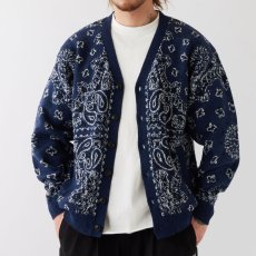 画像4: Gandana Bandana Knit Cardigan NVY バンダナ ニット カーディガン (4)