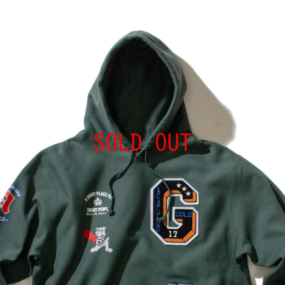 画像2: Applique Sweat Hoodie GRN アップリケ スウェット フーディー パーカー (2)