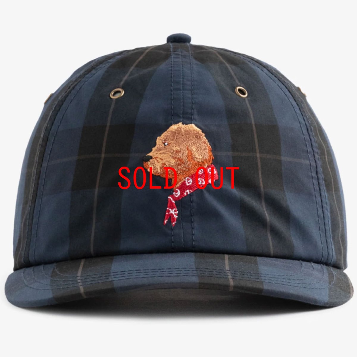 画像1: Buddy Nylon Check Logo Cap ナイロン チェック ドッグ 犬 ロゴ キャップ 帽子 (1)