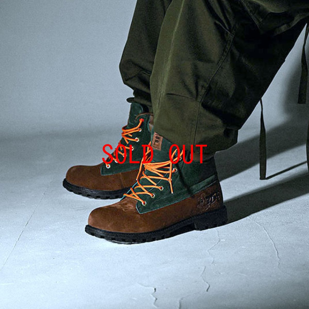 画像1: × Grappler Baki Watersedge WP FS Brown Green フィラ グラップラー刃牙 ブーツ (1)