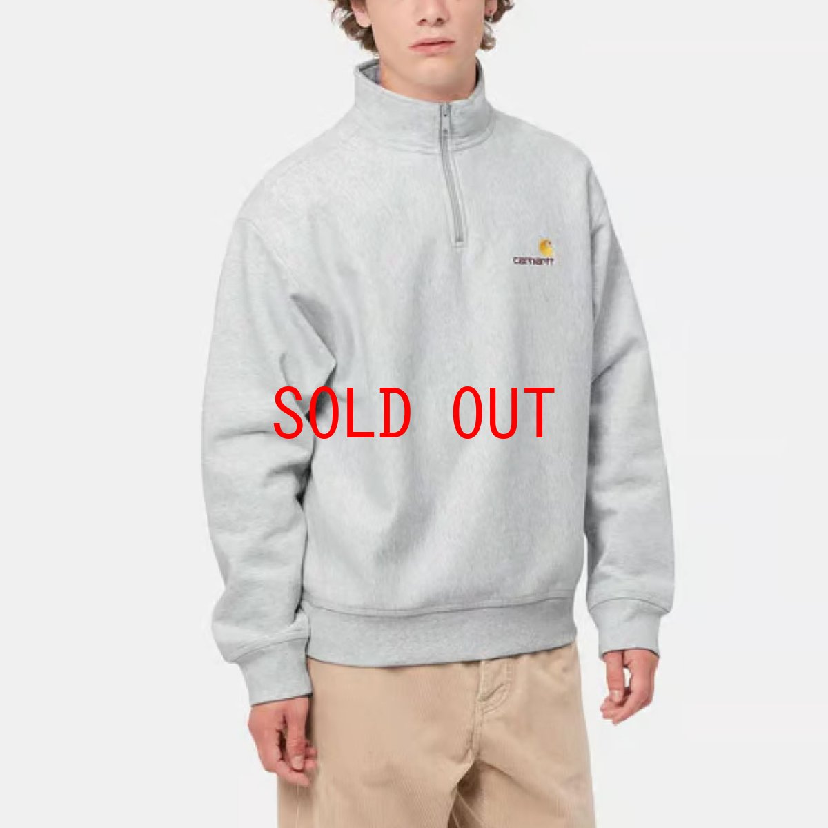 画像5: Half Zip American Script Sweatshirt Ash Heather ハーフ ジップ アメリカン スクリプト スウェット シャツ (5)