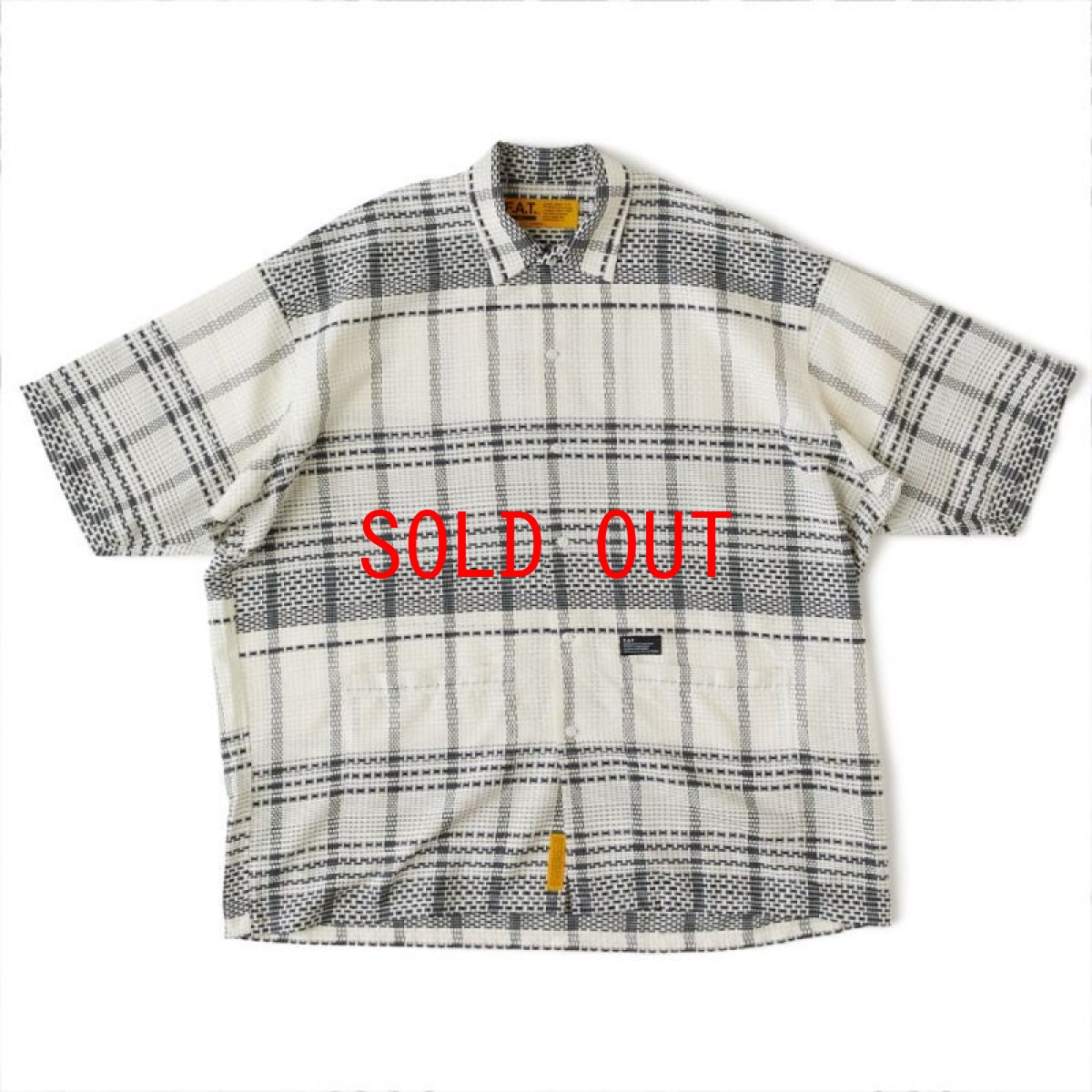 画像2: GIGASHEER S/S Mesh Check Shirt WHT 半袖 シアー チェック シャツ (2)
