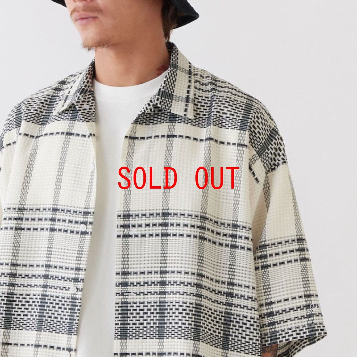 画像7: GIGASHEER S/S Mesh Check Shirt WHT 半袖 シアー チェック シャツ (7)