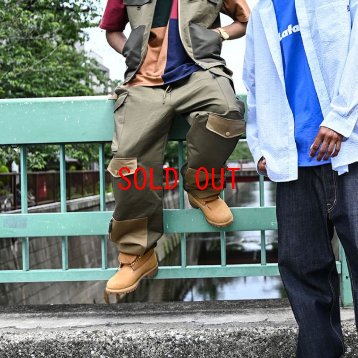 画像7: Tonal Multi Pocket Over Pants OLV マルチ ポケット カーゴ パンツ (7)