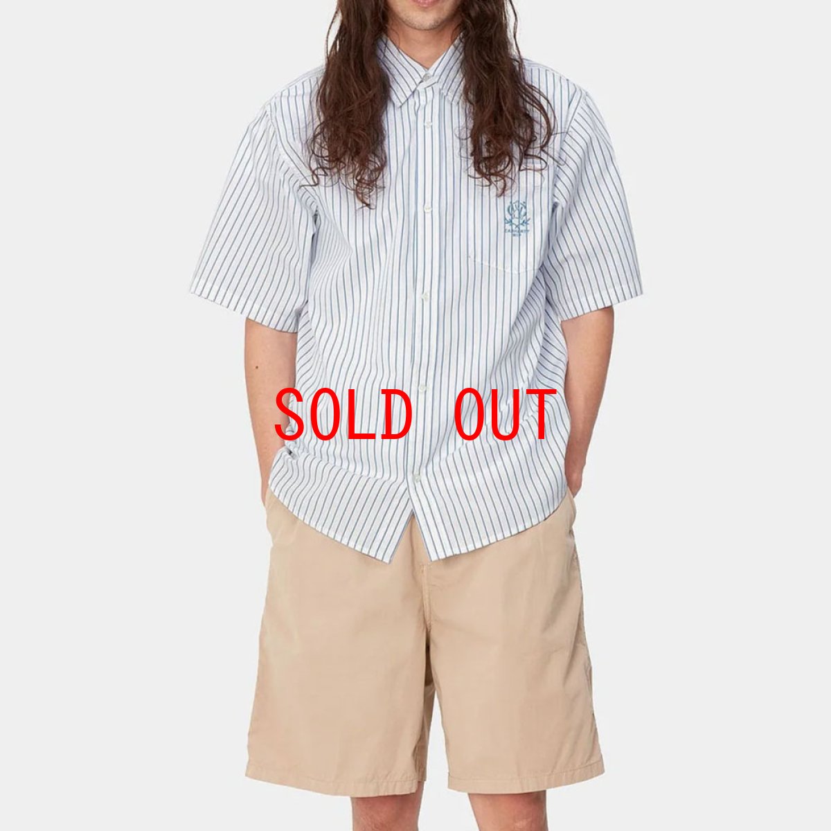 画像6: Linus Stripe S/S Shirt Bleach BLU 半袖 ルーズフィット ストライプ シャツ (6)