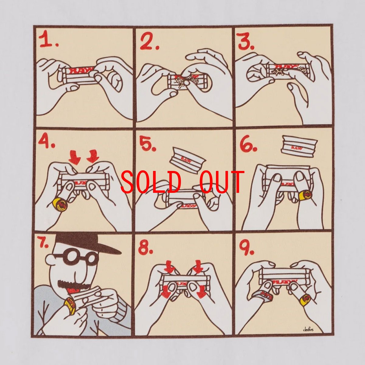 画像5: x RAW How to roll S/S Tee artwork by cleofus 半袖 Tシャツ (5)