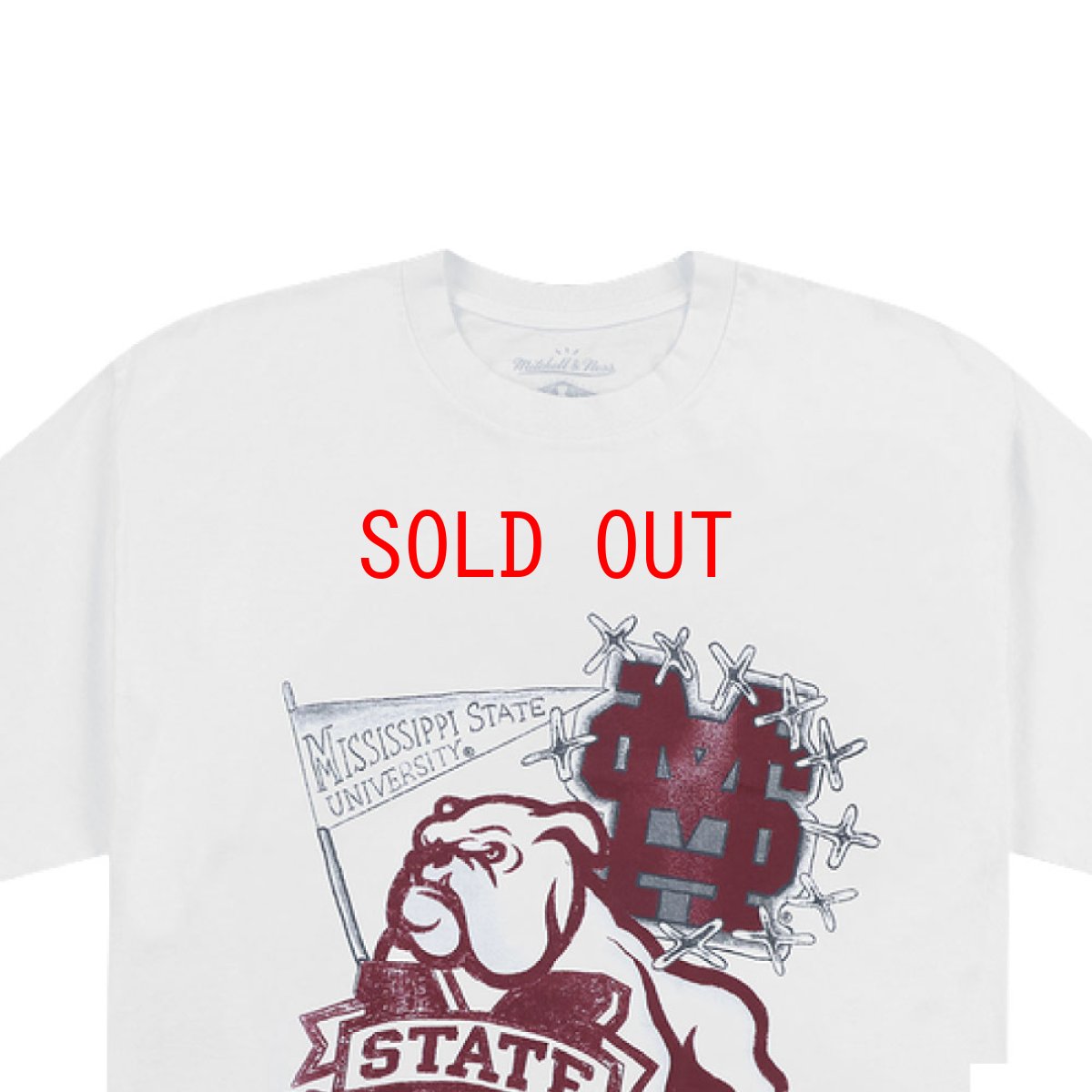 画像4: × Mitchell & Ness × UNIVERSITY OF Mississippi Bulldogs S/S Tee ミッチェルアンドネス ミシシッピ ブルドッグス 半袖 Tシャツ (4)