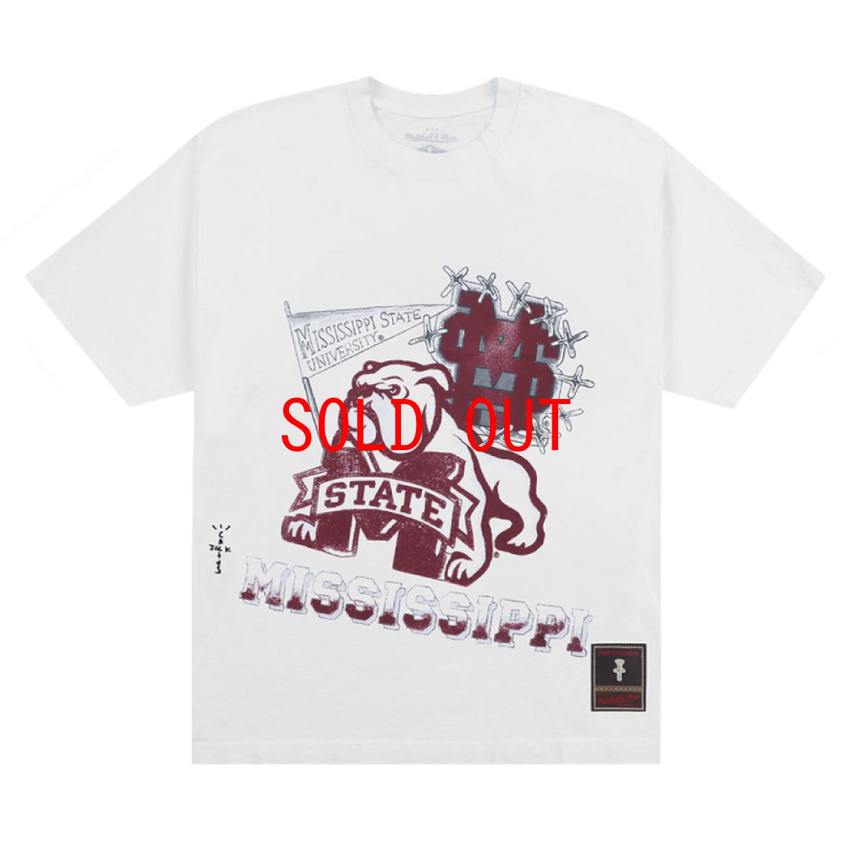 画像1: × Mitchell & Ness × UNIVERSITY OF Mississippi Bulldogs S/S Tee ミッチェルアンドネス ミシシッピ ブルドッグス 半袖 Tシャツ (1)