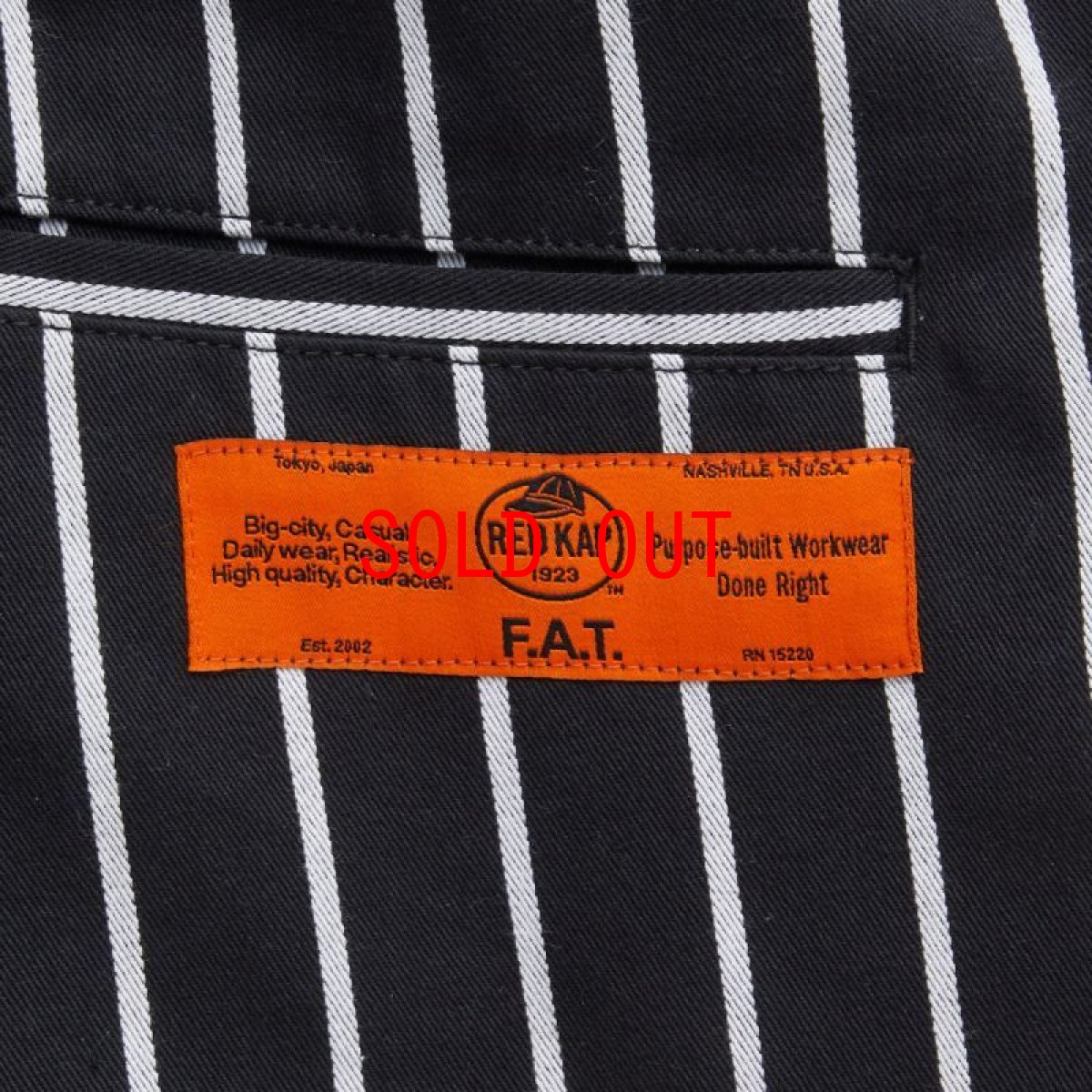 画像6: × Redkap OVERKAP Wide Chino Stripe Pants Black レッドキャップ ワイド チノ ストライプ パンツ (6)