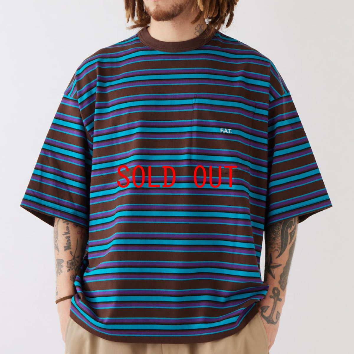 画像3: GIGANDA S/S Tee Brown 半袖 ボーダー Tシャツ (3)