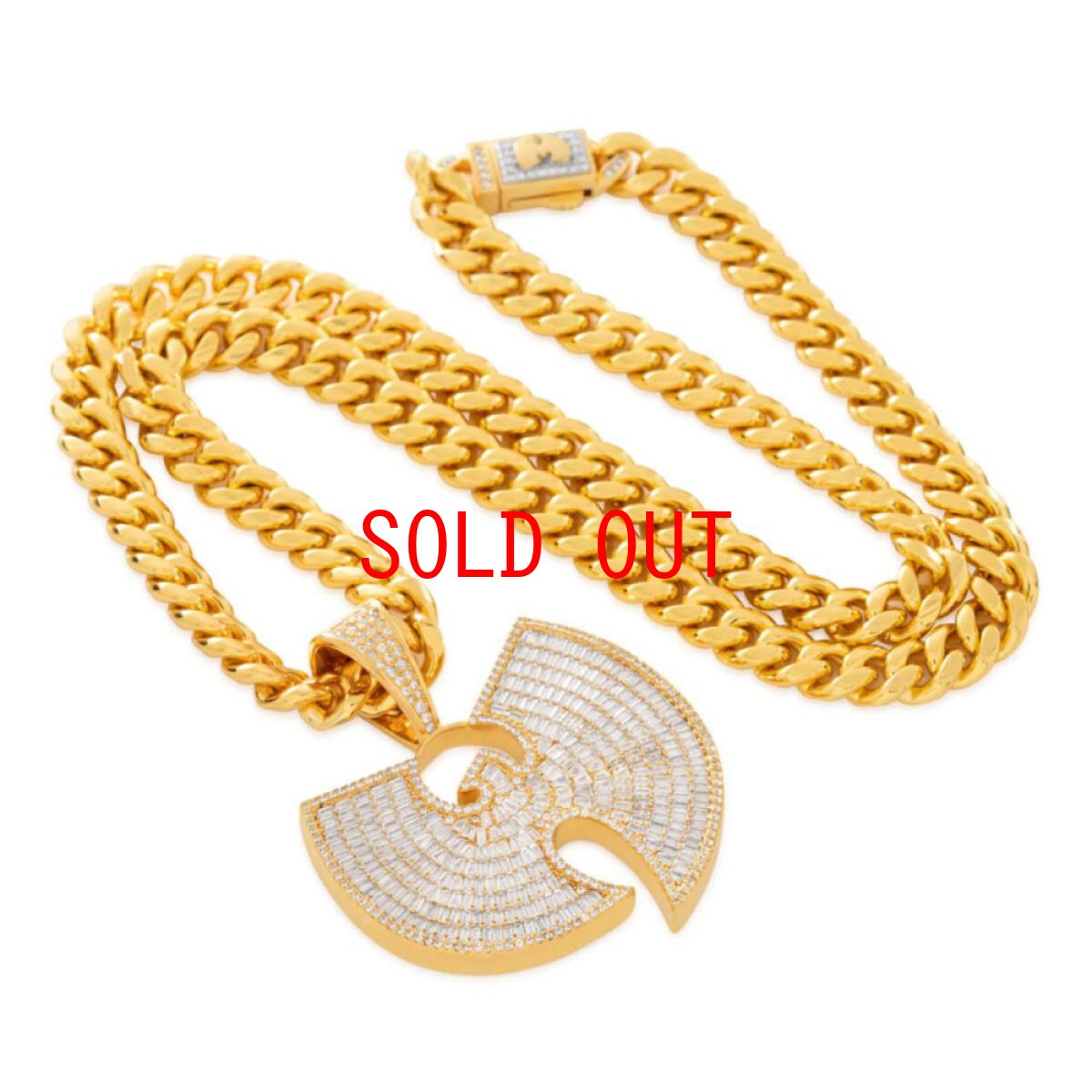 画像3: x WuTang Clan Logo Necklace ウータンクラン コラボ ロゴ チェーン ネックレス ゴールド (3)